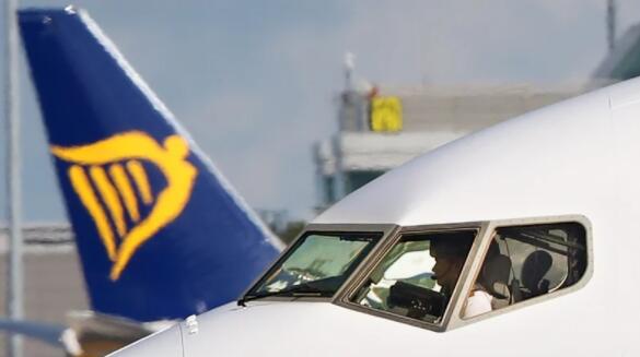 瑞安航空上个月的乘客人数下降了91％